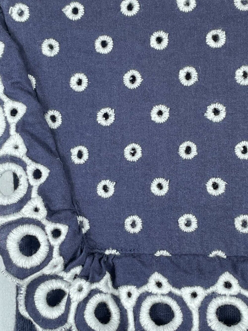 Boden Navy Embroidered Shift Dress Tassel Tie Cotton Blend US 8 - Picture 7 of 9